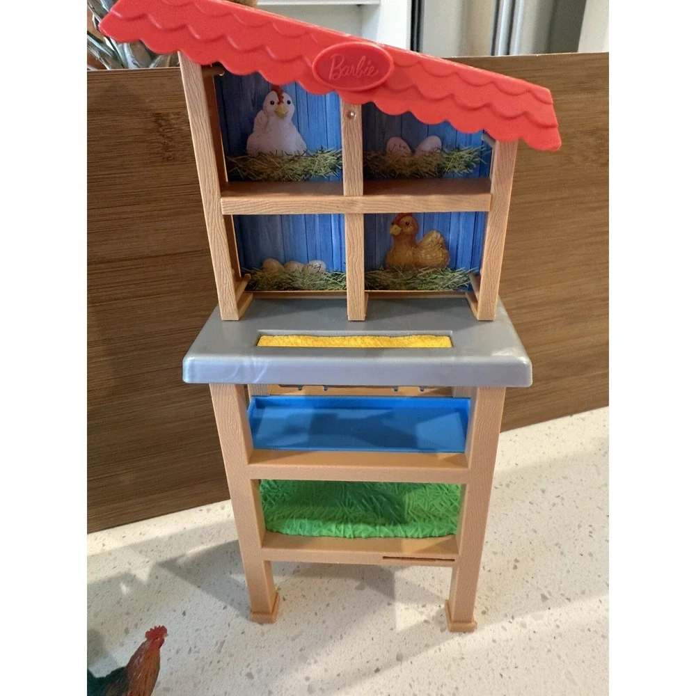 Barbie Boat, Balance Beam,‎ Farm Stand And Chicken Coup Set Of 4